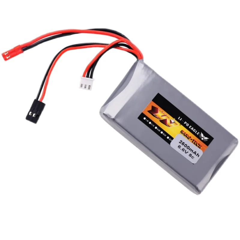 2S 6.6V 2500mah Lipo Battery 8C JST Connector for Futaba Radios 14SG 16SZ 18SZ 4PLS T6K RC Radio Remote Control Transmitter Part