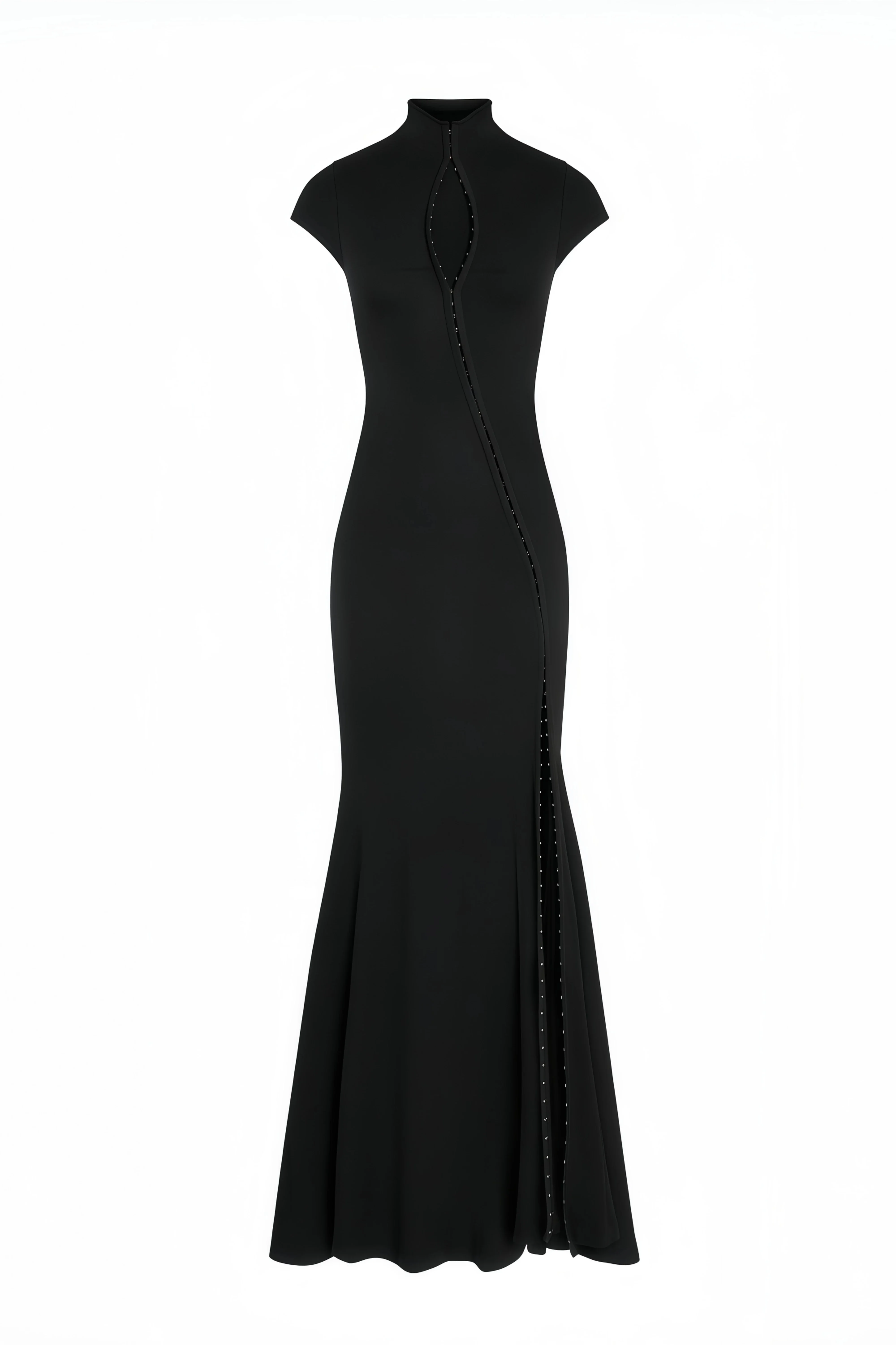 Short Sleeve O Neck Women Dresses Split Metal Buckle Solid Sheath Sexy Club Fashion Evening Party Outfits Female Bodycon
