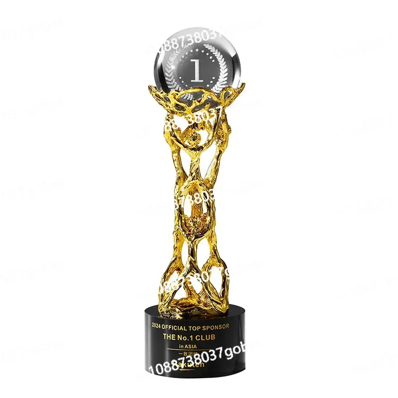 Creative High-end Metal Trophy Customized Crystal Trophy Customized Employee Awards Retirement Commemorative Basketball Games