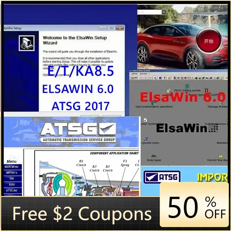 Newest ET/K 8.5 Support Online Update V/A/ G Car ElsaWin 6.0 2016 ATSG 2017 Automatic Transmissions Auto Repair Manual 500gb HDD