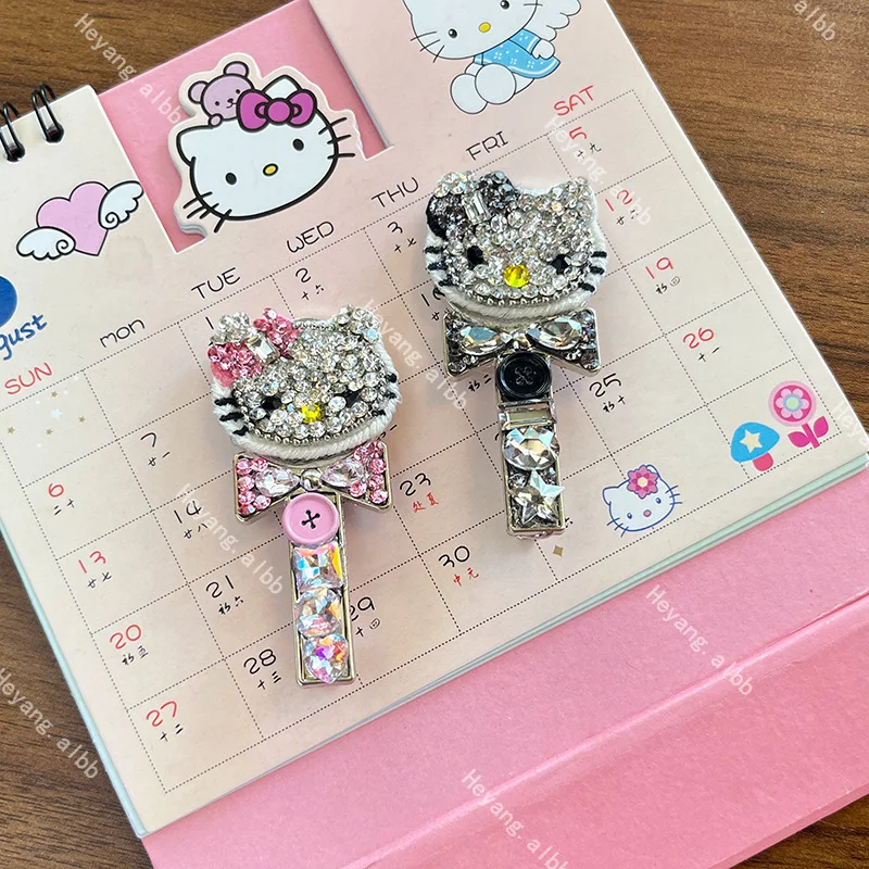 Hello Kittys Sanrio Hairpin Girly Heart Bangs Side Clip Duckbill Clip Versatile Issue Card Hair Accessories Girl Kawaii Cartoon