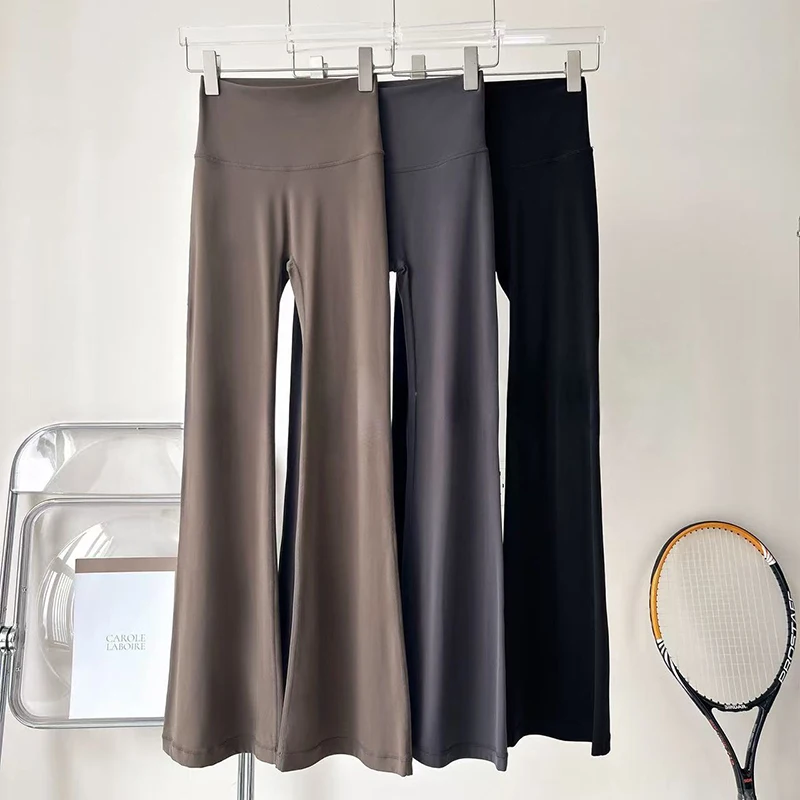 

Women's High-Waisted Flared Pants, Elastic Waist, Cinching Hip-Lifting, Casual Yoga Pan for All-Season Exercise and Outdoor Wear