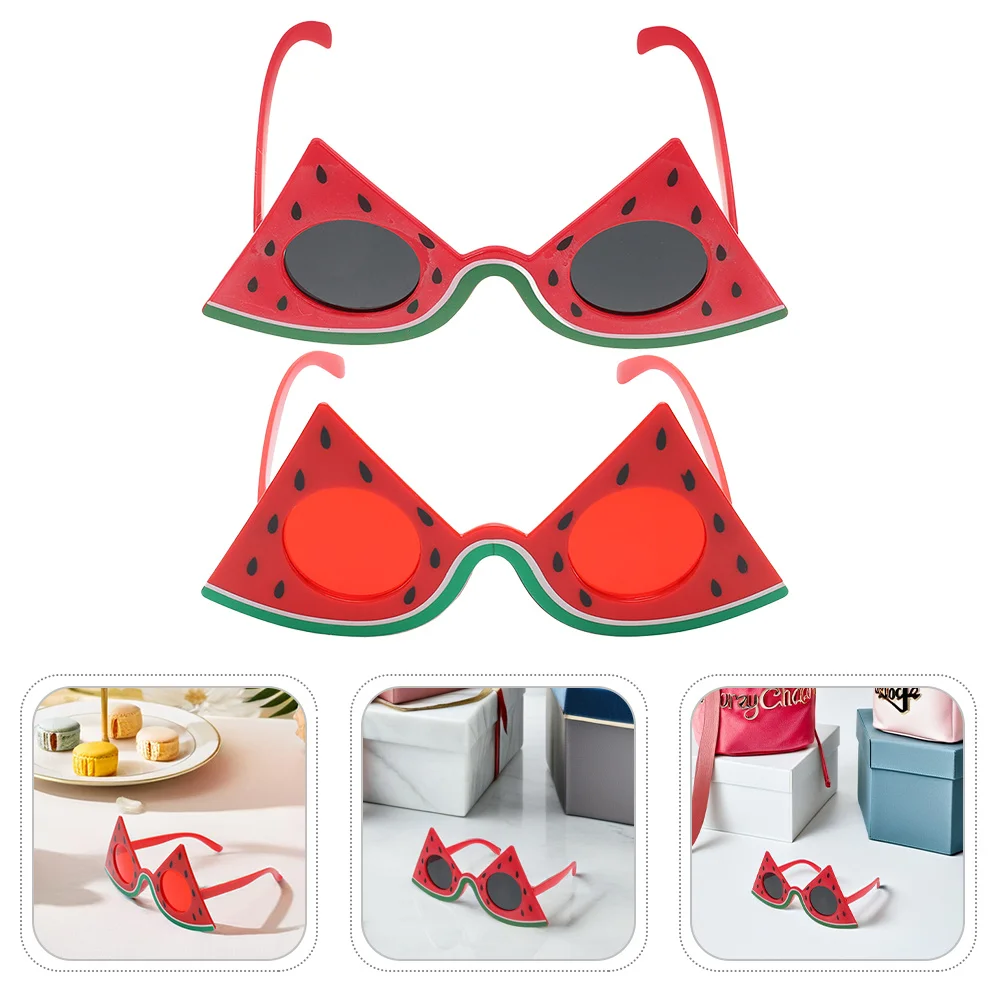 

2Pcs Watermelon Party Glasses Reusable Fruit Shaped Sunglasses for Adults Kids Summer Beach Picnic Festive Events