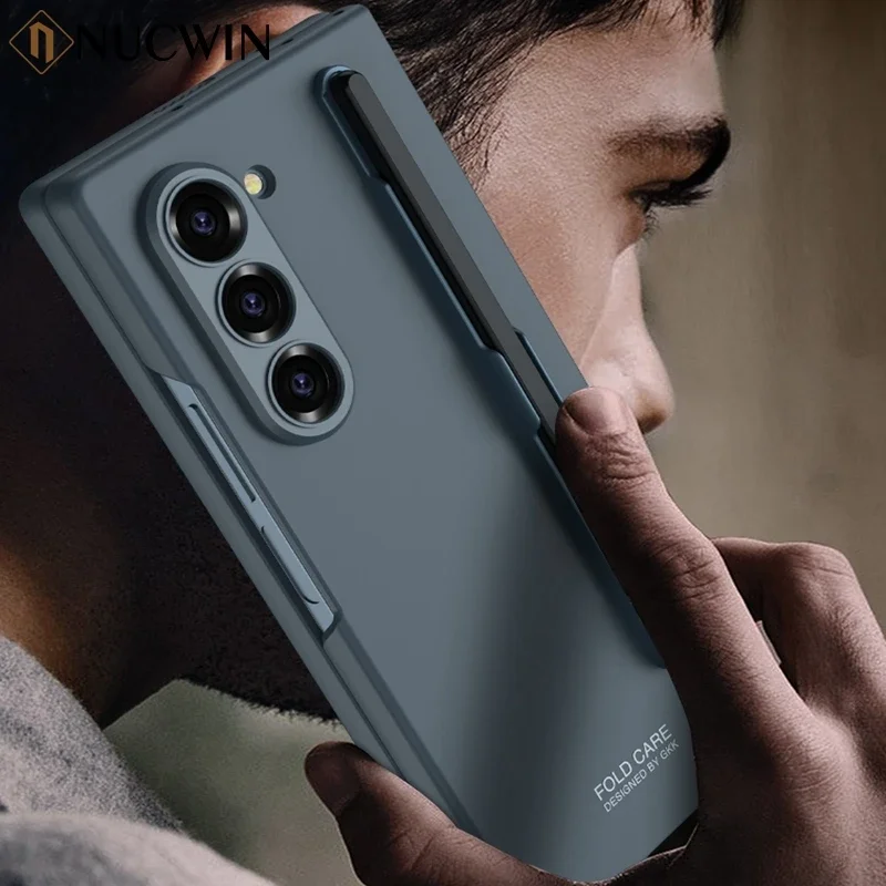 Ingebouwde schermbescherming Slim Case voor Samsung Galaxy Z Fold 3 4 5 6 met S Pen As Slot Ultradunne PC Hard Cover Z Fold6 Fold5