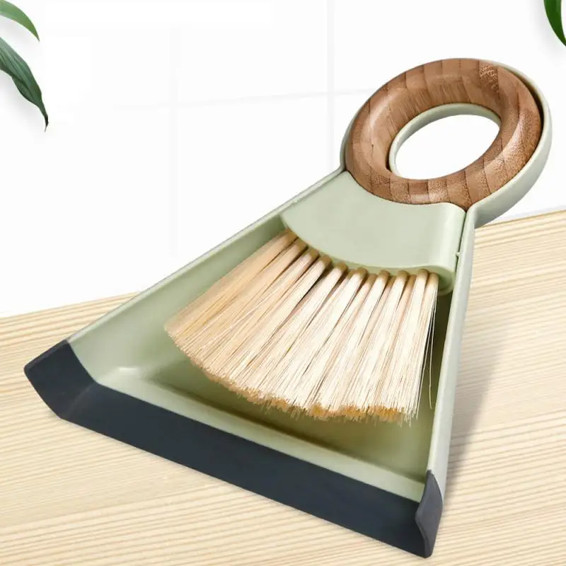 Multi-Purpose Mini Broom Dustpan Set Wooden Handle Hanging Household Tabletop Brush Cleaning Tool Garbage Shovel