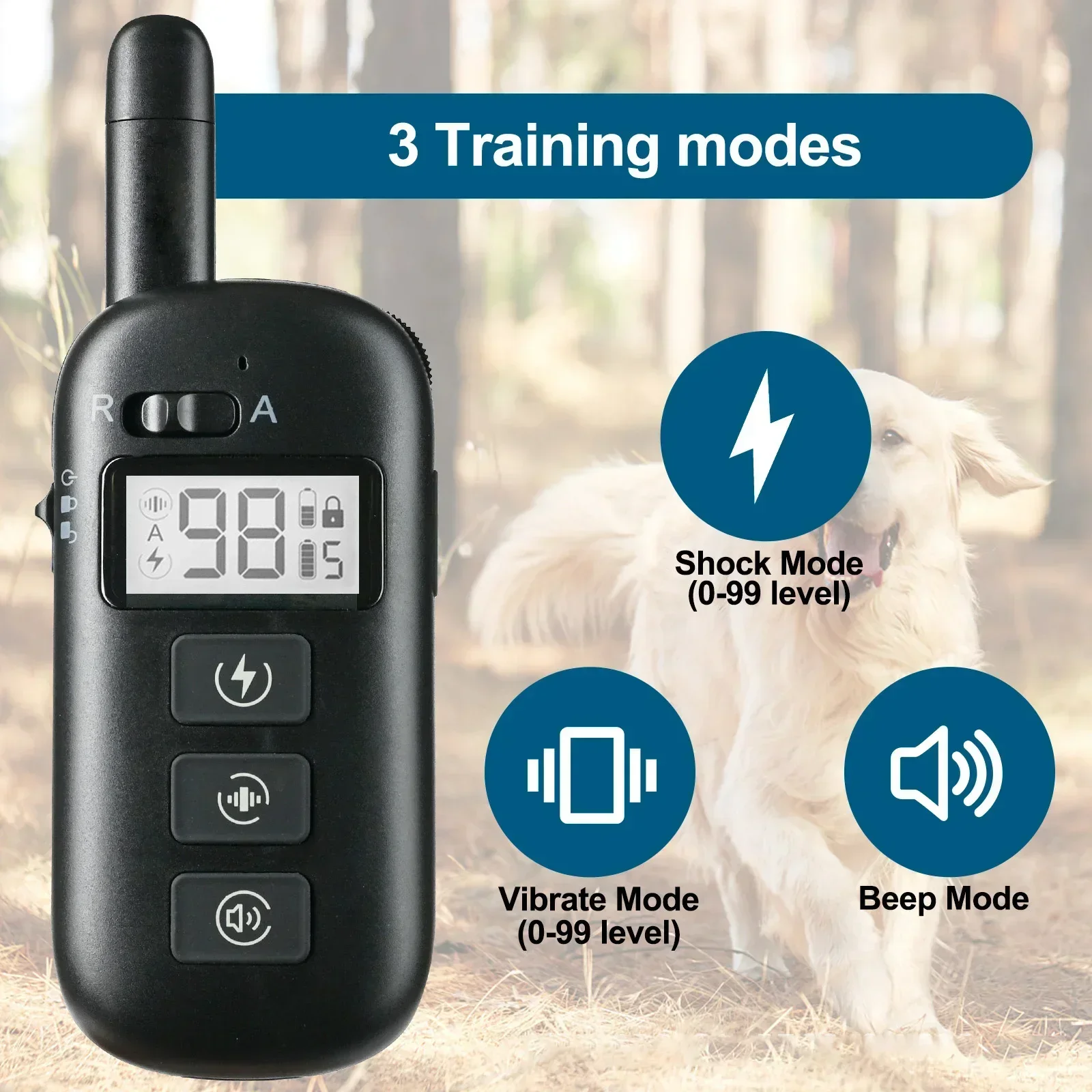 New Electric Anti Bark Stop Dog Collar, 600M Remote Dog Training Collar, Waterproof Rechargeable Dog Shock Collar for 1/2/3 Dogs