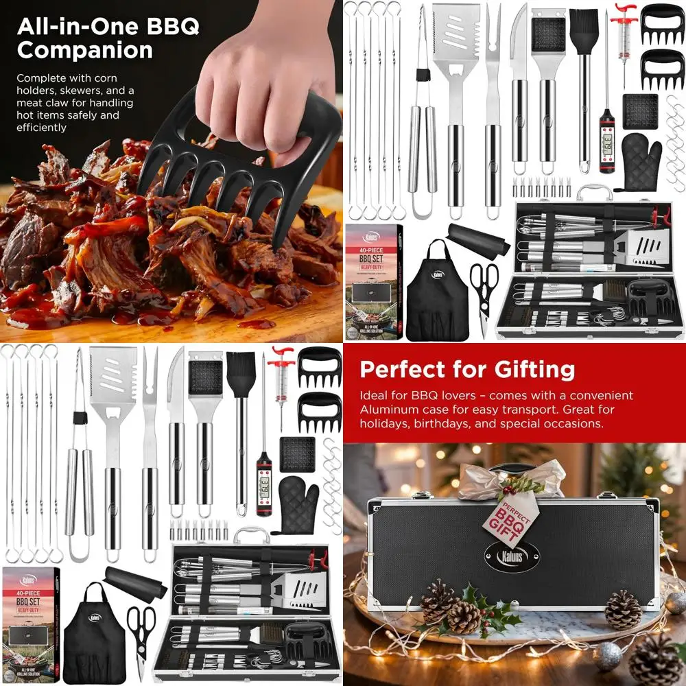 

Premium 40-Piece Stainless Steel BBQ Set: Ultimate Outdoor Grilling Gift for Dads this Christmas
