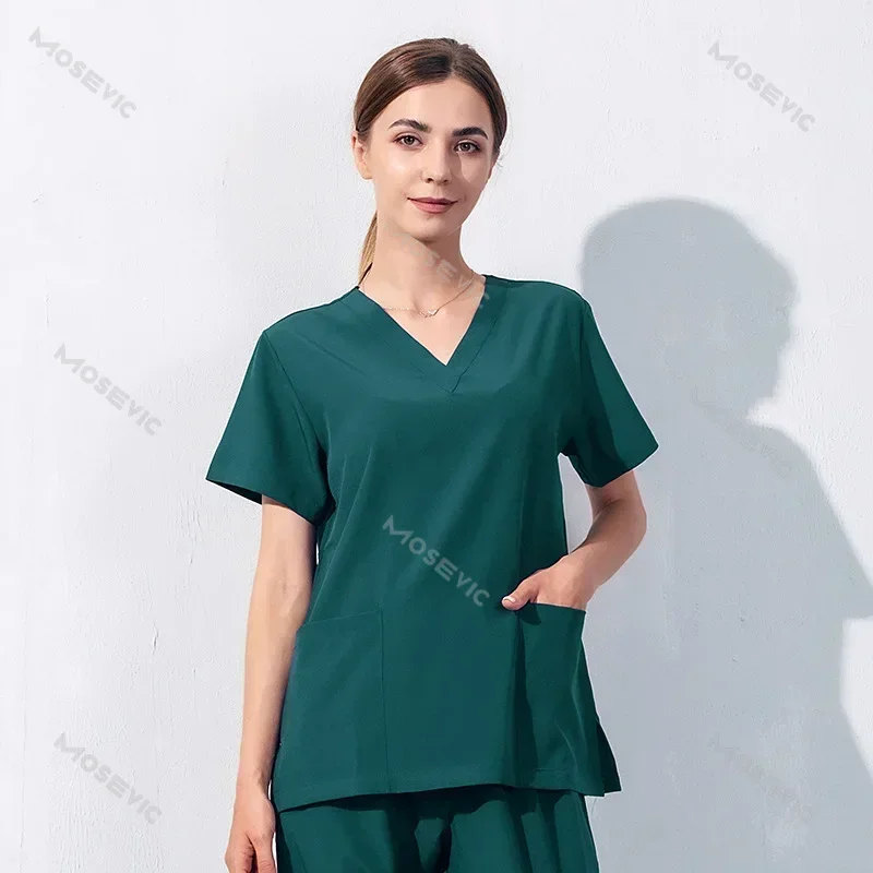 Multicolor Unisex Short Sleeved Pharmacy Nurse Uniform Hospital Doctor Workwear Oral Dental Surgery Uniforms Medical Scrubs Sets