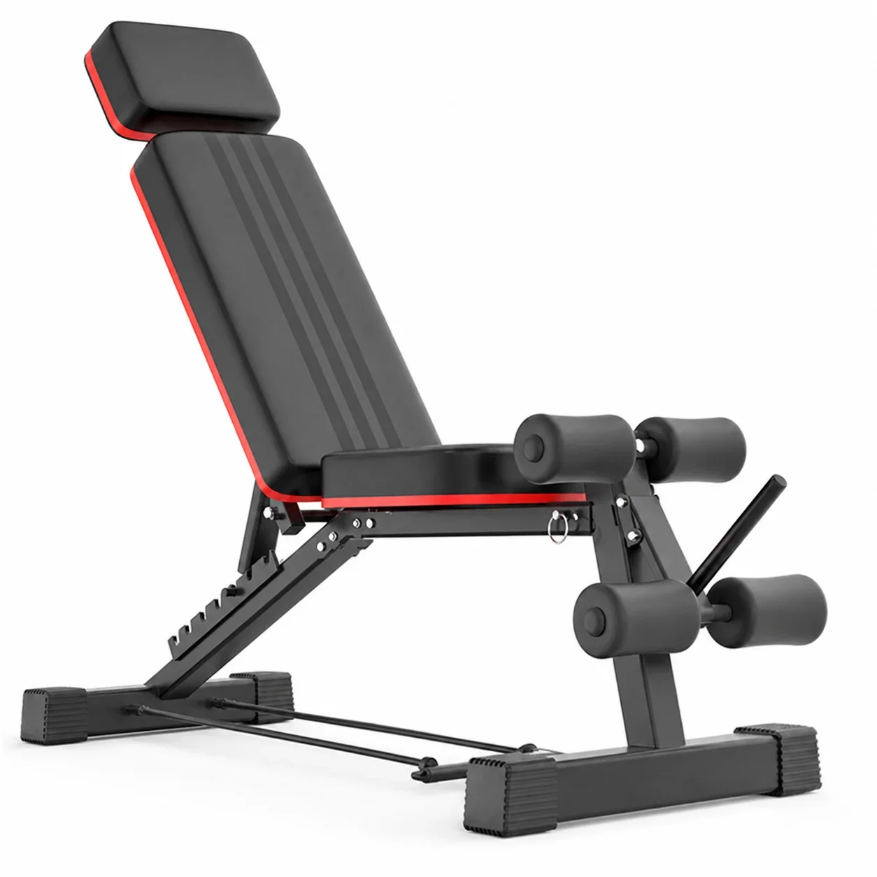 Foldable Adjustable Dumbbell Weight Bench Home Gym Workout Sit Up Helper Preacher Curl Fitness Equipment 155B-3 w Headrest