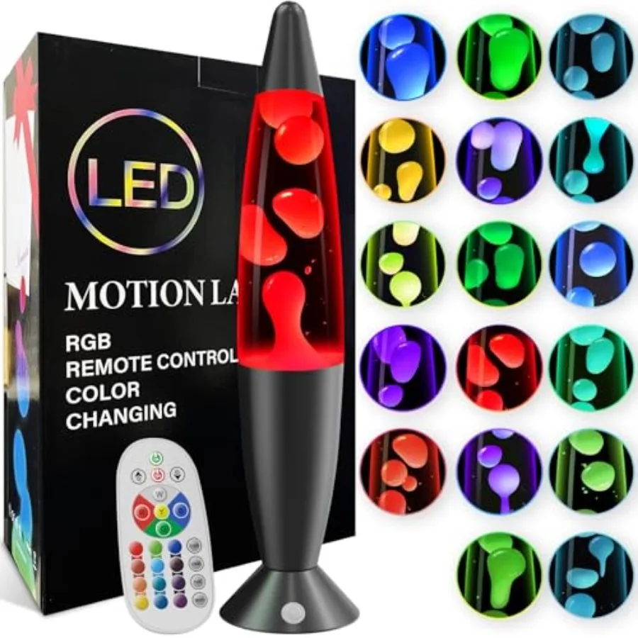 

Светодиодные лампы с эффектом жидкого движения, 17 цветов, 16 дюймов, с пультом ДУ, гигантский ночник для взрослых, синий, красный, розовый, фиолетовый