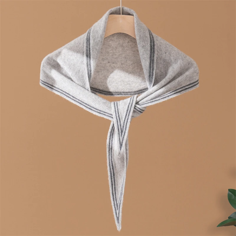 جديد المرأة مثلث الكشمير وشاح 100% الماعز الكشمير شال متماسكة ربيع الخريف الشتاء الأساسية لينة مريح شالات الكشمير