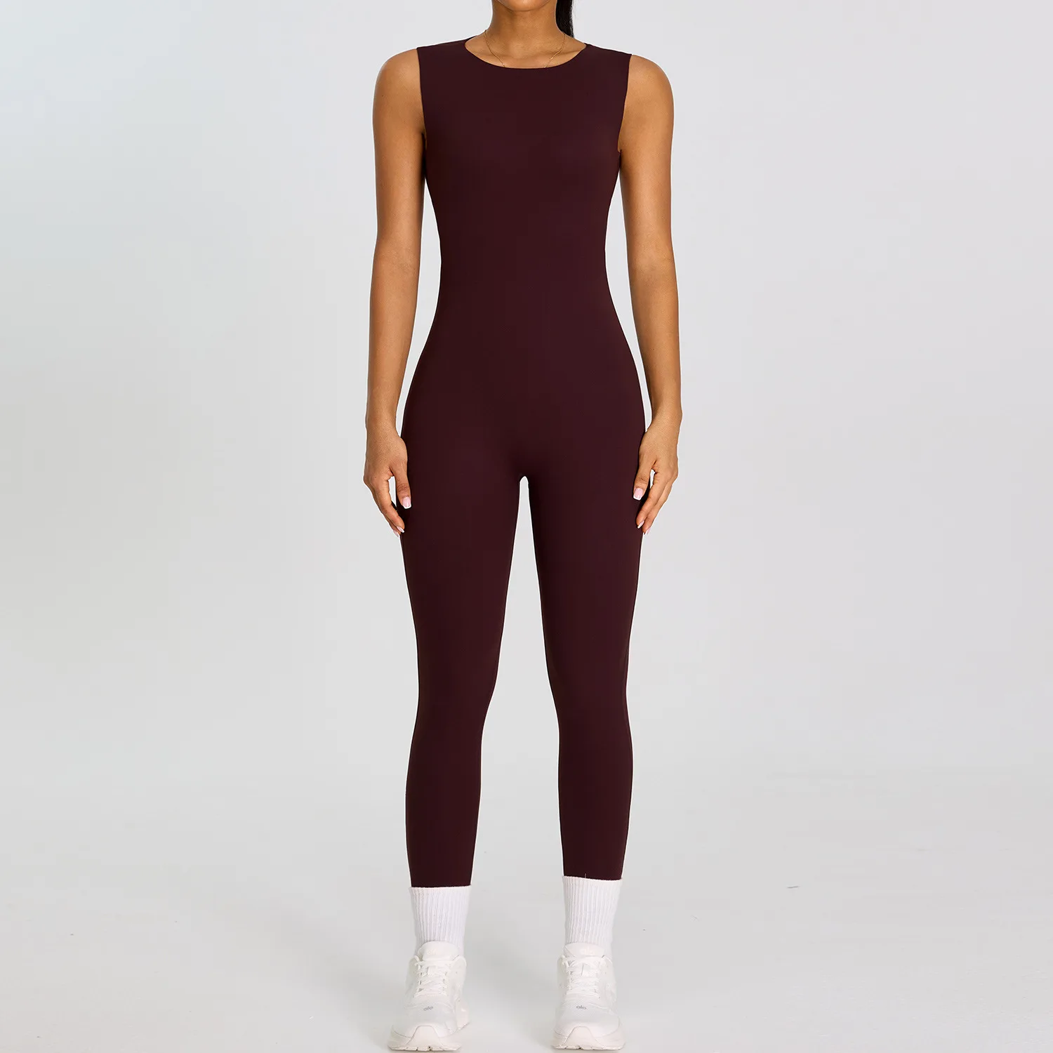 Fitness Bodysuit Women Sleeveless Open‑Back Yoga Jumpsuit Running Workout Clothing Gym Tracksuit Sportswear Outfit Leggings Suit