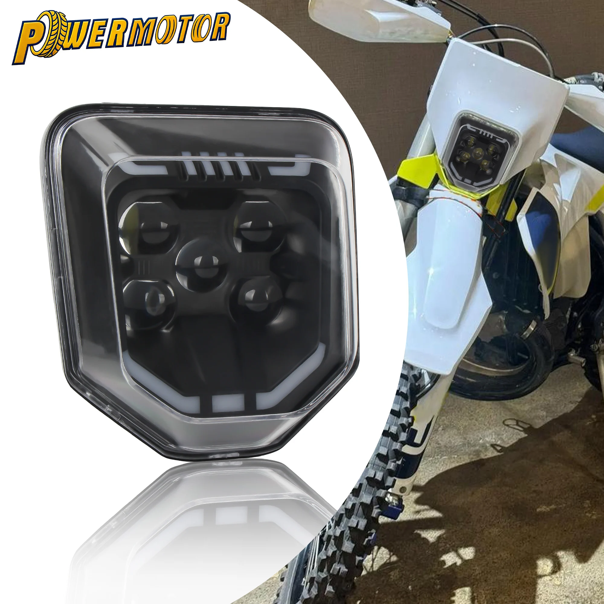 

For Husqvarna 701 TE 250 300 450 FC FE TC 125 300i Motocross LED Headlamp Hi Lo Beam Headlight Assembly Motorcycle Accessories