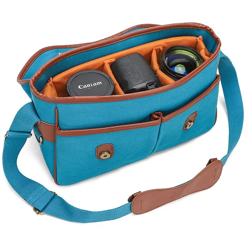 Blue Leisure Shoulder Bag Camera Bag Durable Travel Simple Handbag Outdoor Commuting Large-capacity Camera Bag