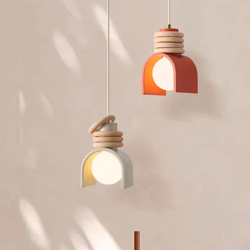 

Creative LED Pendant Lamp E27 Bulb Dropshipping Orange White Resin for Indoor Bedroom Dining Room Hanging Lamps Cord Adjustable