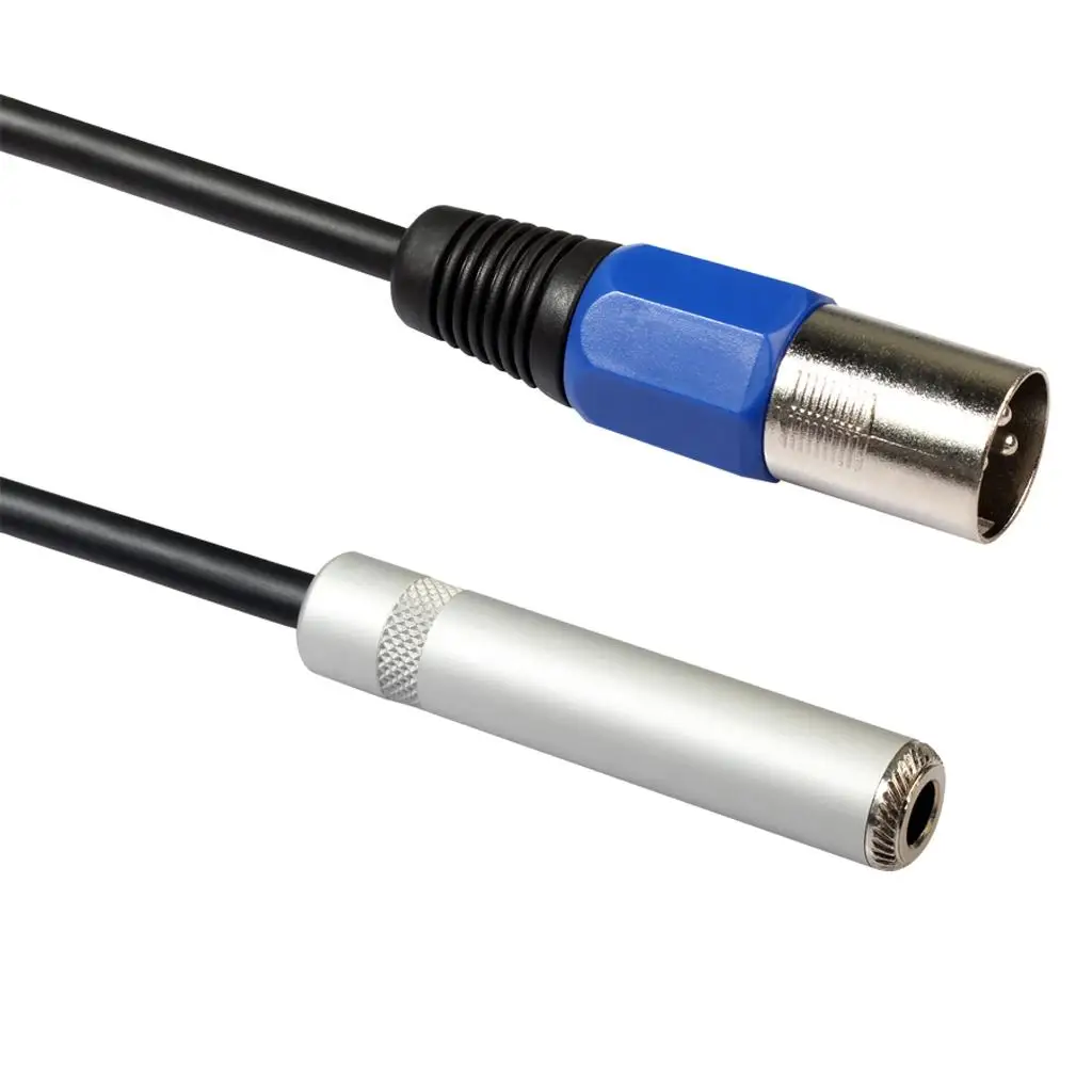 3 XLR Macho a 1/4 6.35mm Hembra Cable de audio Adaptador de micrófono 1 pies