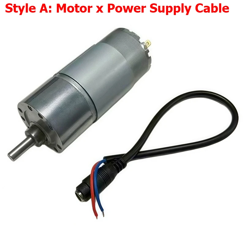 37GB-555 Miniature DC Speed Reducer Motor 12V/24V Metal Gear Motor with Adjustable Power Supply and Speed Controller
