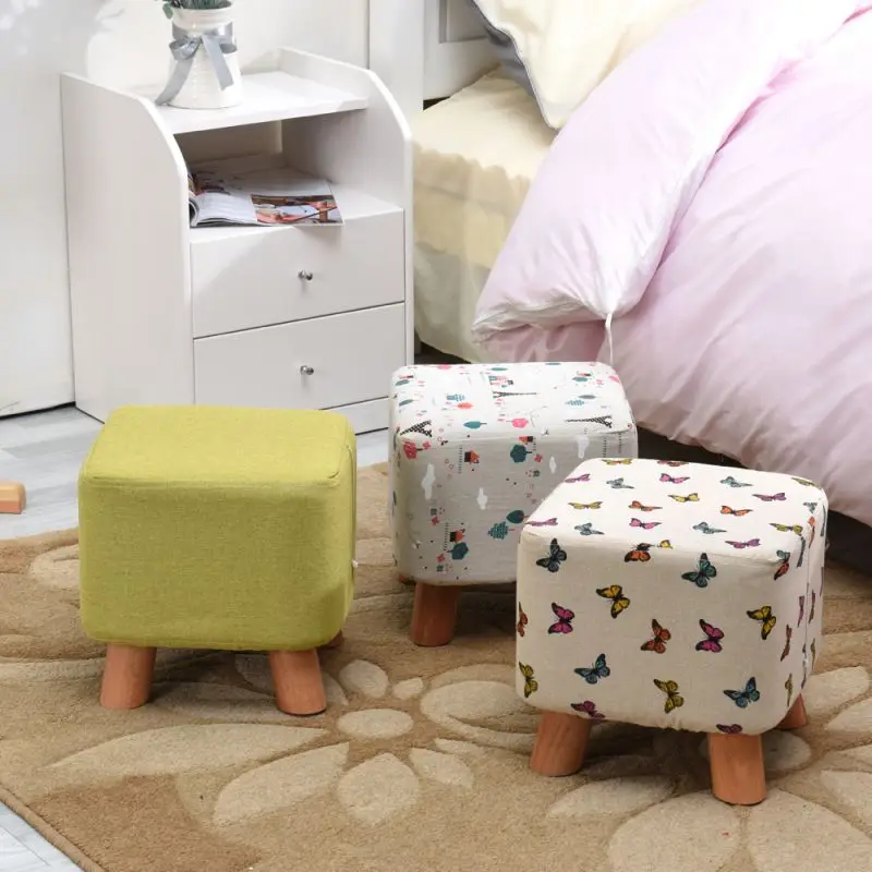 cloth dressing pouf small fabric white stool round leather ottomanStool Chair Home Furniture Seat Puffs Ottoman 	 image 2