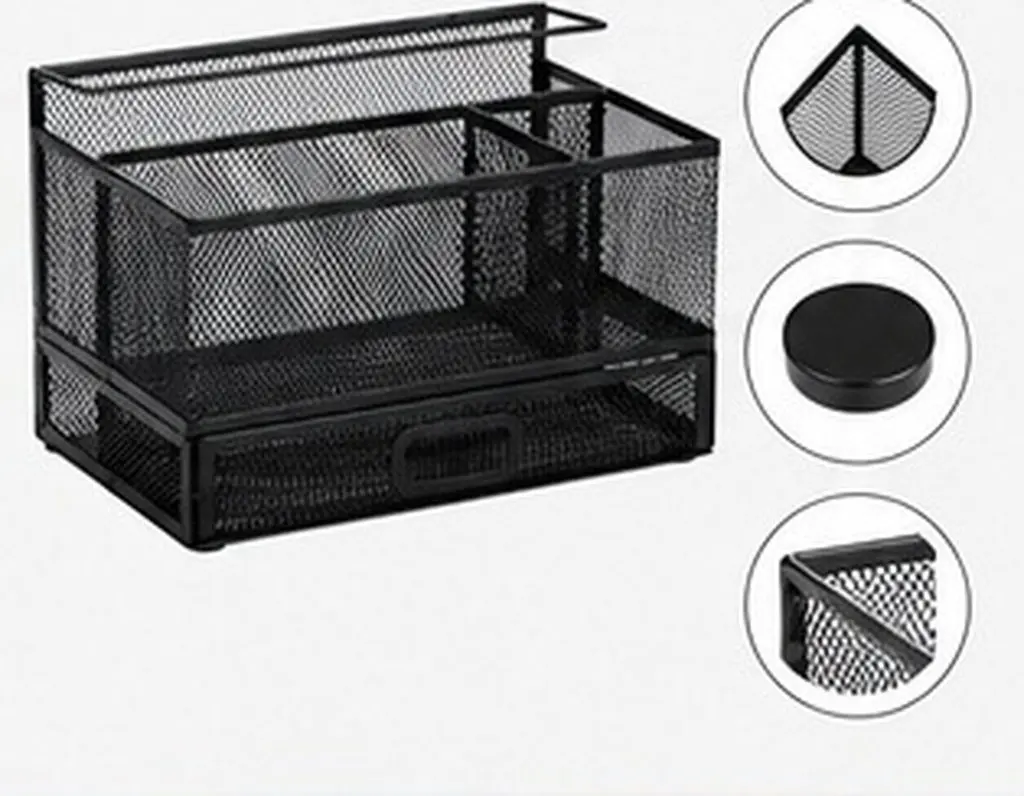 Desk Organizer Holder Pen Drawer Tray Grid Design Stable Multi-function Pencil Desktop Office