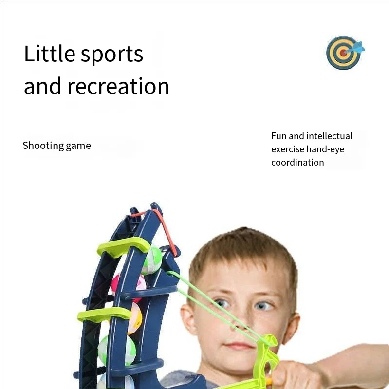 Katapult-Klebeball-Bogen-und-Pfeil-Zielscheibe, interaktives Eltern-Kind-Wurf- und Schieß-Dartspielzeug – Detail 5