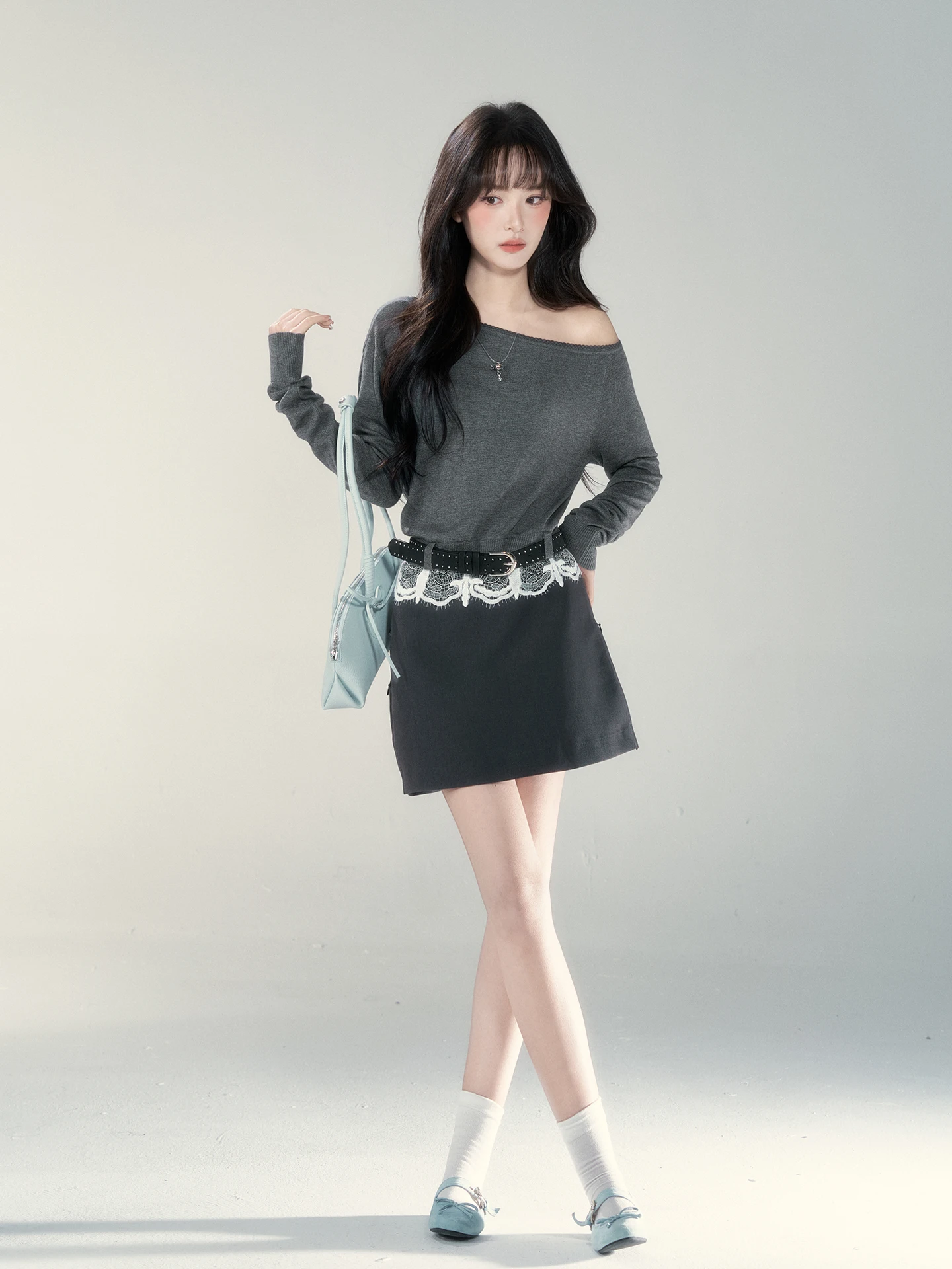 

Юбка А-силуэта с высокой талией, женская, стильная, весна 2026, новинка, цвет багет, в корейском стиле, для повседневной носки