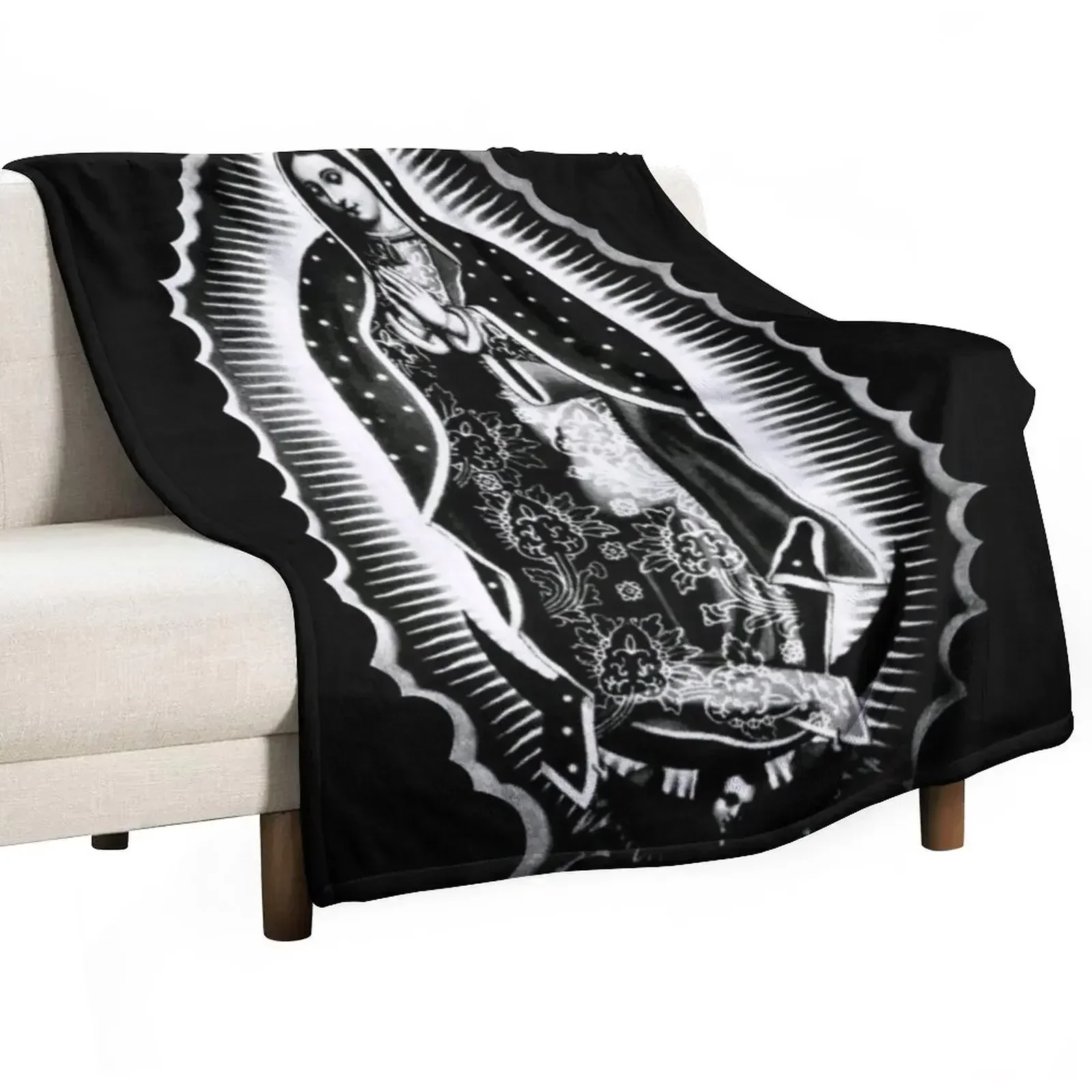 

Virgin de guadalupe Throw Blanket Plush Fuzzy Cozy Blanket for Couch Sofa
