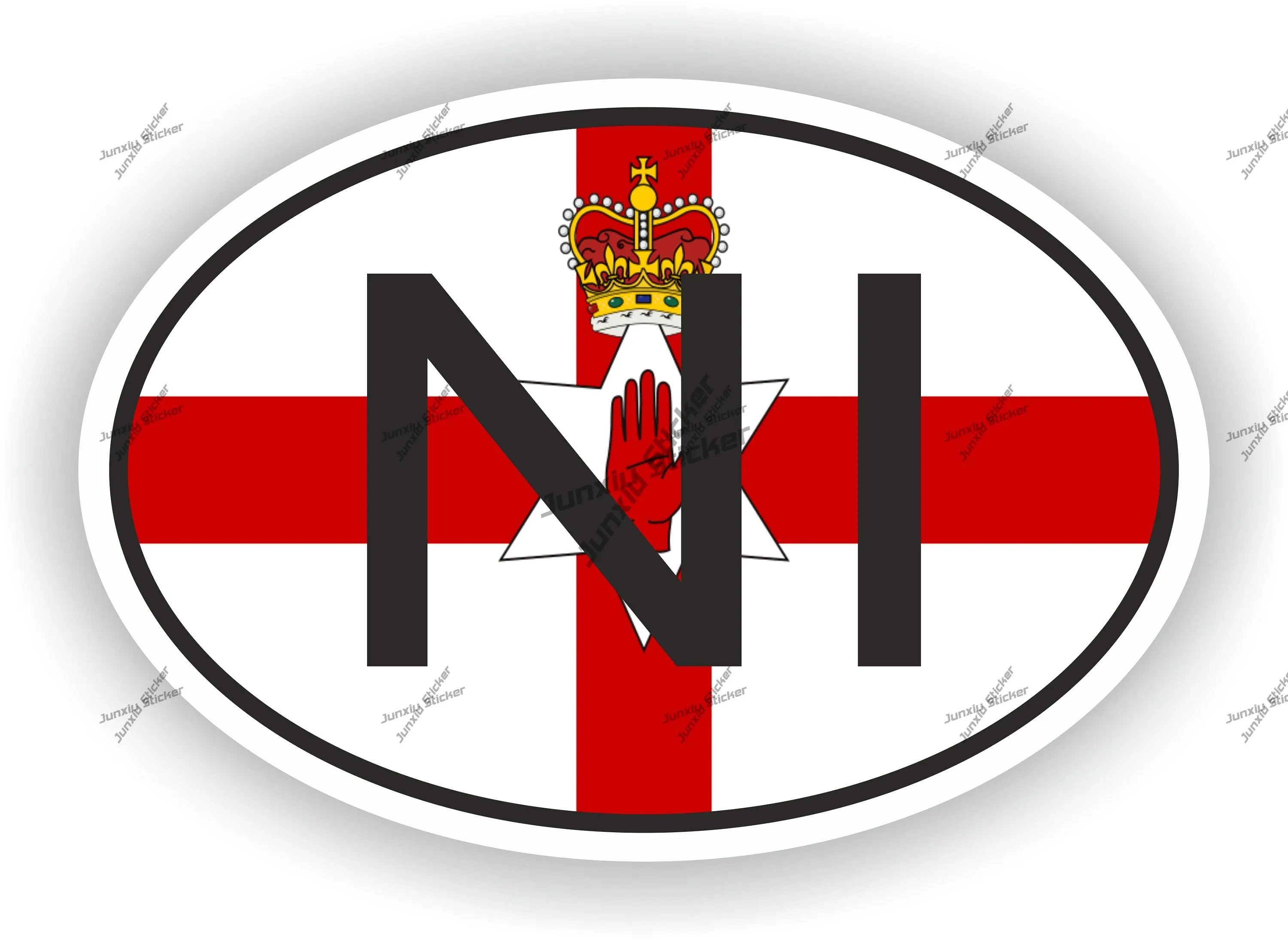 

Northern Ireland Ni Flag Country Code Oval Sticker Phone Bumper Guitar Truck Laptop Speedboat Decal Accessories For The Car Body
