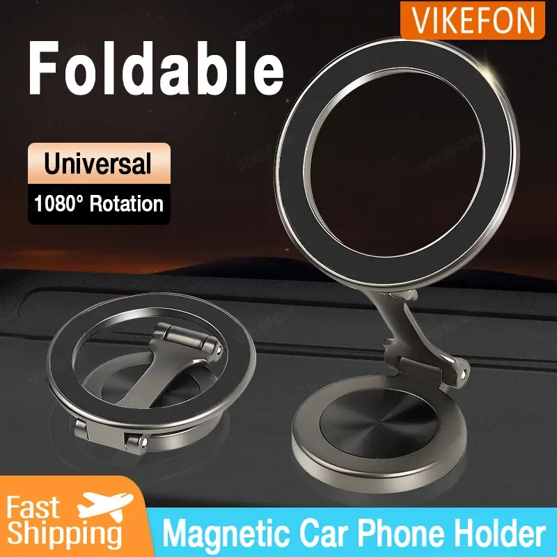 

Magnetic Car Mobile Phone Holder Universal 1080° Rotation Travel Mobile Phone Stand for iPhone Xiaomi Samsung Foldable Bracket