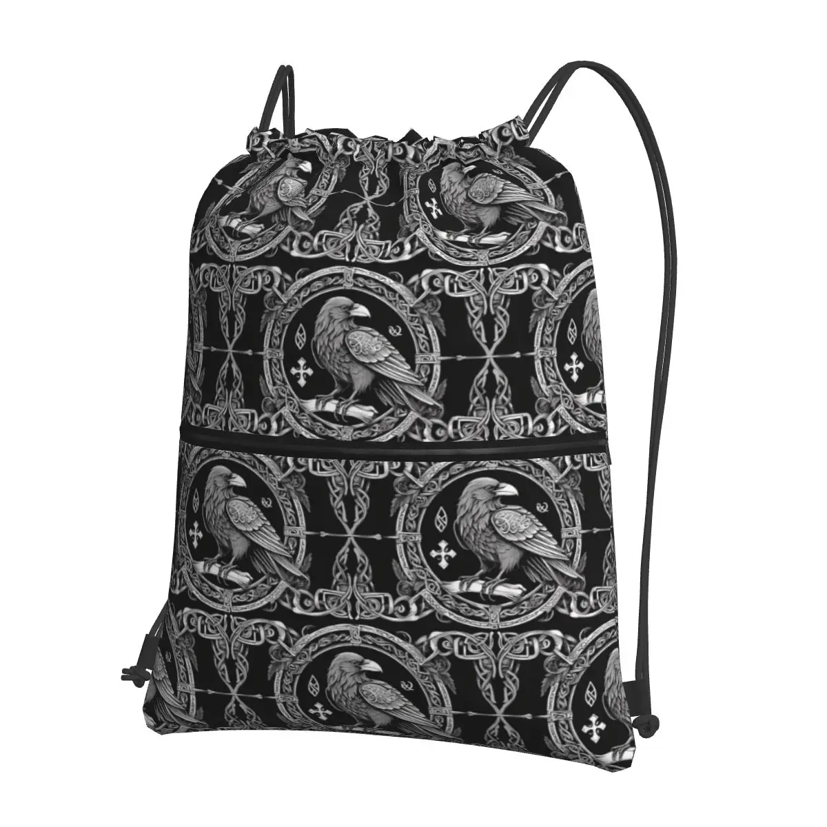 Yggdrasil Raven Backpacks Casual Drawstring Bags Sundries Bag Book Bags for Man Woman School