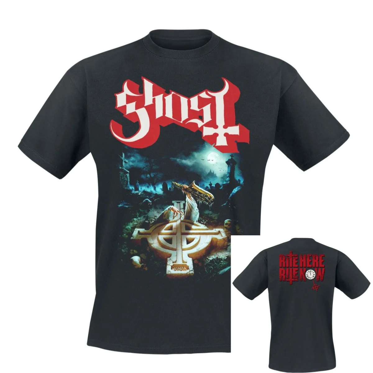 2026 Ghost T-Shirt Men Women Vintage Metal Rock Band Graphic Tee 100% Cotton  Summer Streetwear Top
