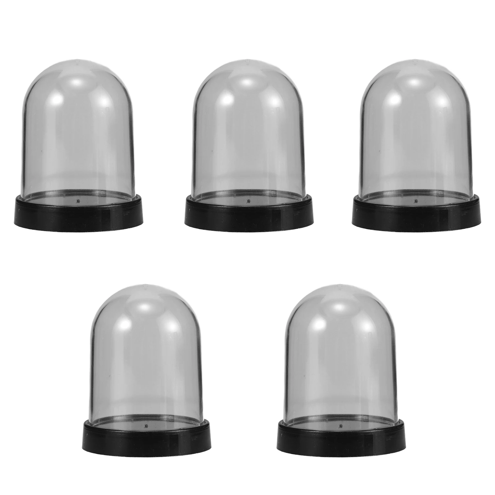 5 set Glass Bell Jar Cloche Dome Clear Plastic Display Cases for Collectibles Mini Decorative Vases ornaments high transparency
