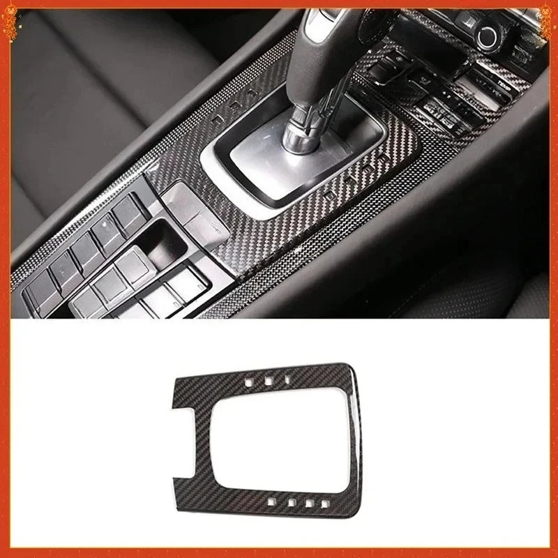 

For Porsche 911 718 Real Dry Carbon Fiber 2012-2019 Center Control Gear Panel Cover Sticker Decoration Modification Accessories