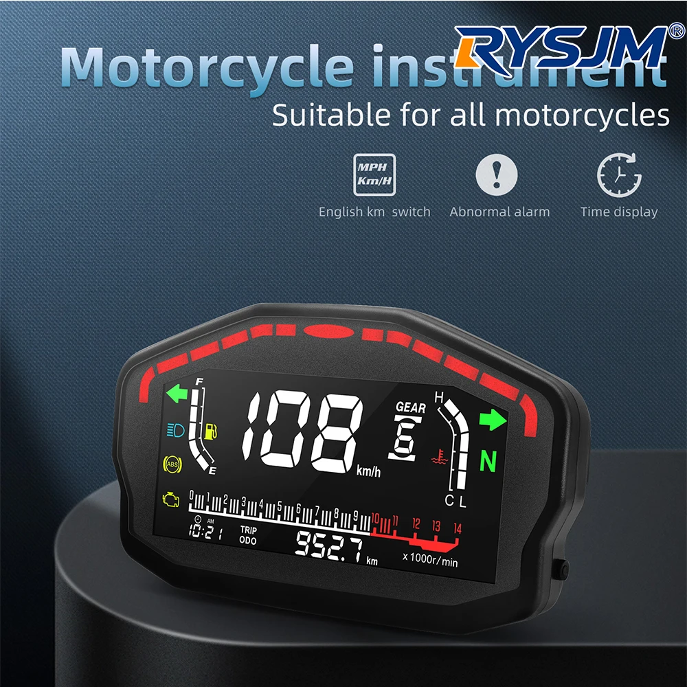 Motorcycle Digital Dash Panel Universal LCD Speedometer Odometer 2 4 Cylinder For Honda For Ducati For Kawasaki For Suzuki