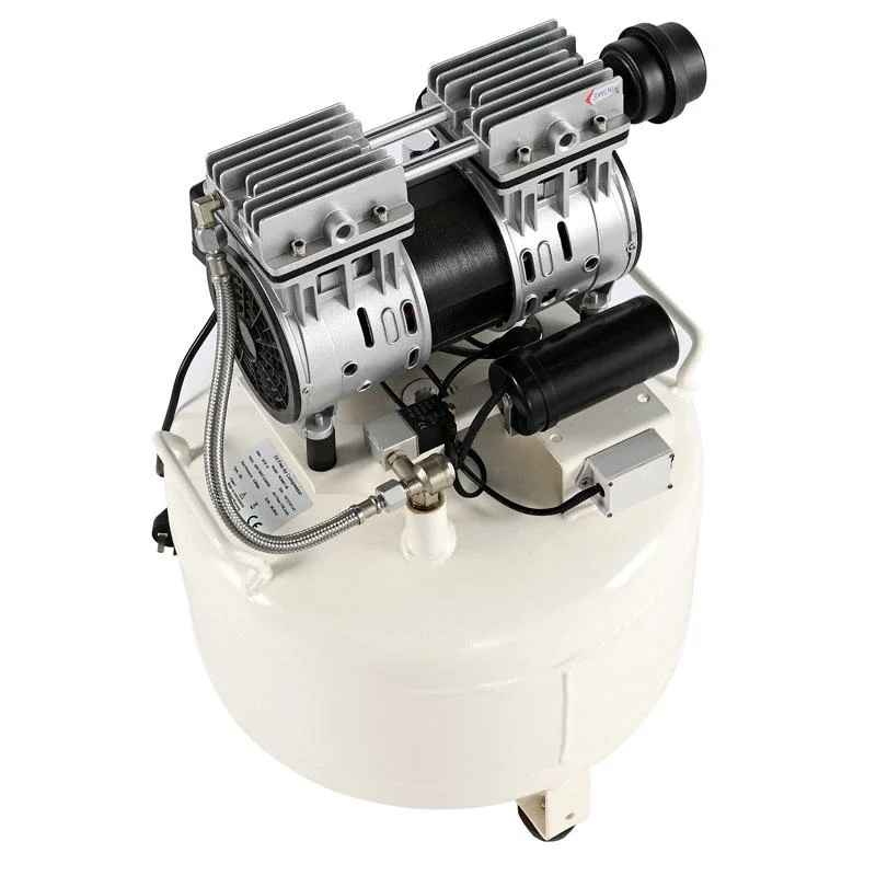 ضاغط هواء صامت صغير محمول بدون زيت للأسنان ، مختبر أسنان طبي كهربائي لوحدتين