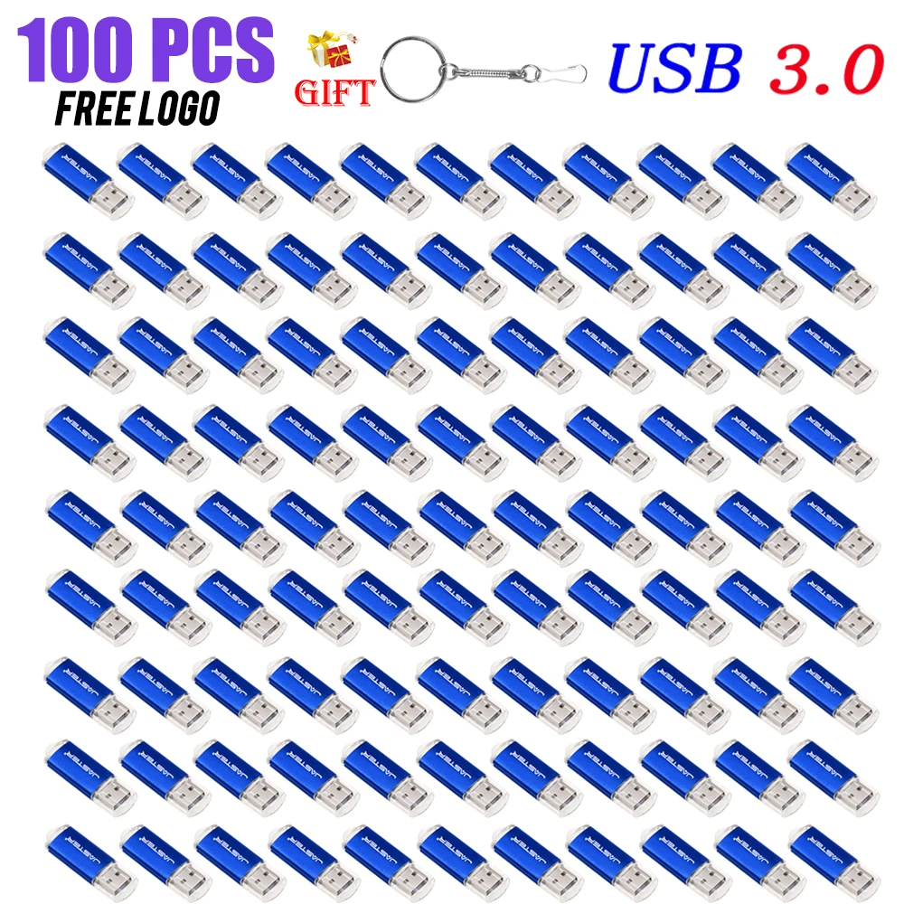 

JASTER 100PCS Lot USB3.0 128GB Free Custom Logo Memory Stick 64GB Business Gift Pen Drive 32G Free Key Chain USB 3.0 Flash Drive