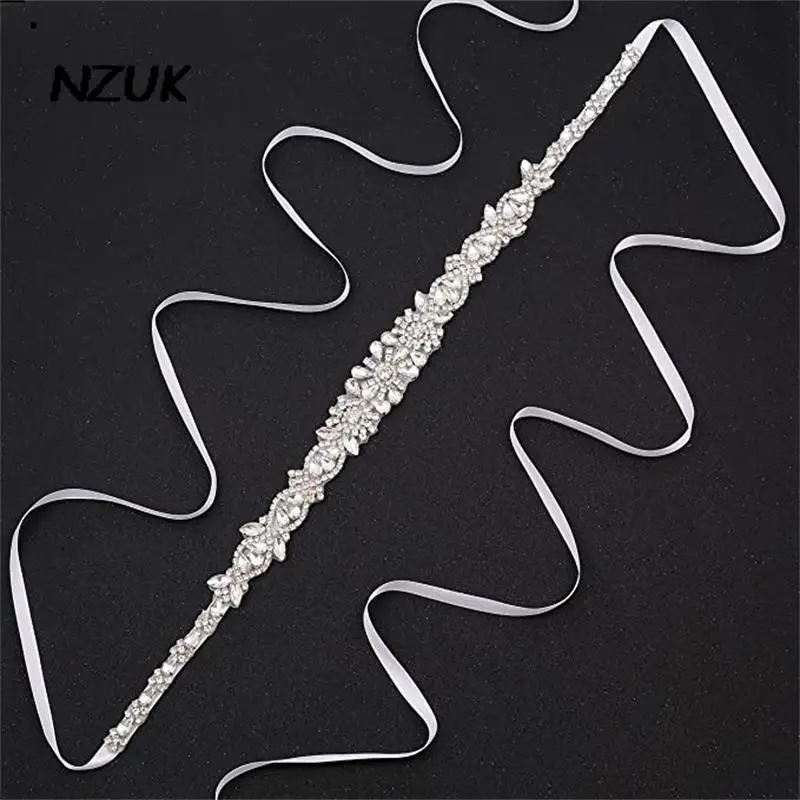 NZUK – ceinture de mariée en strass, cristal fin, pour demoiselle d'honneur, pour bal de promo, robe de mariée, ceinture de luxe