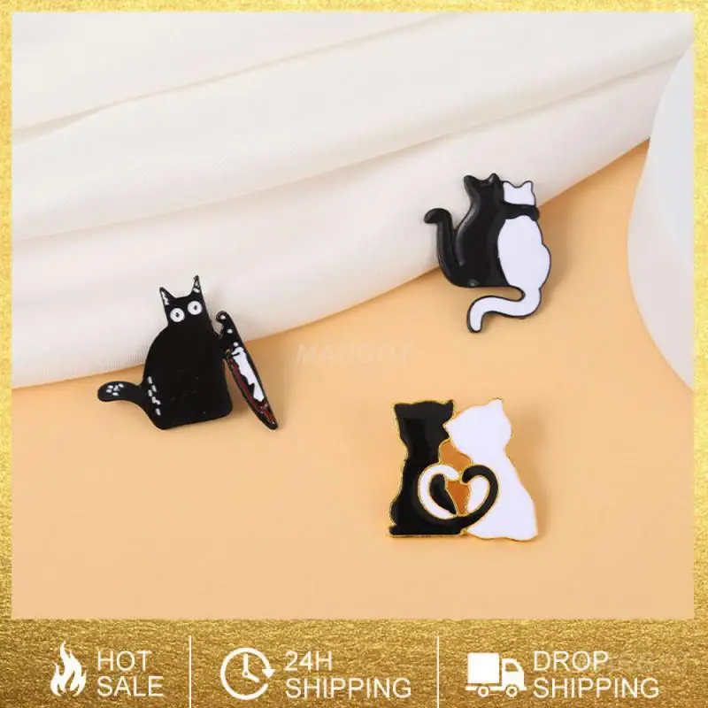 Clothing Accessorie High Quality Alloy Cute Cat Brooch Cartoon Brooch Easy To Use 2.3  2.4cm Badge Brooch Shawl Brooch 4g