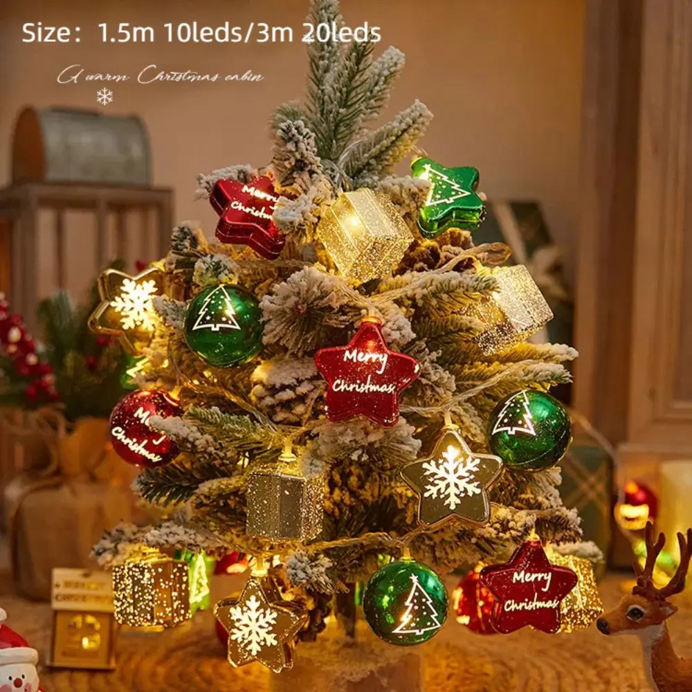 New Candy Cane Christmas Light String Snowman Round Ball Xmas Tree Lamp Santa PVC Merry Christmas Decor