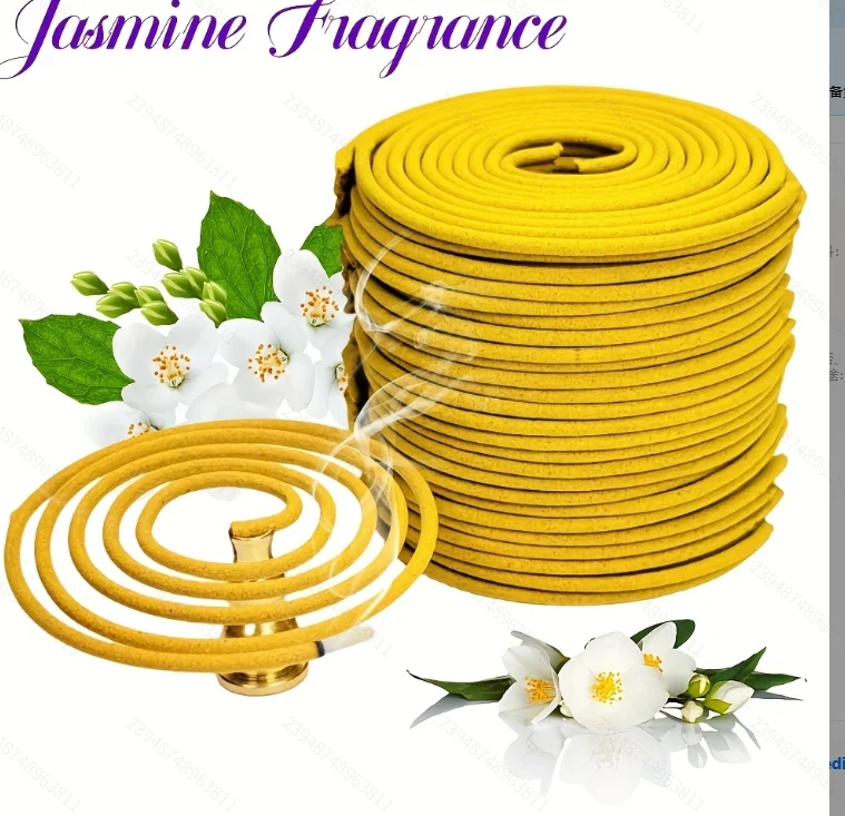 24/48/96PCS Jasmine Scented Spiral Aromatherapy Rolls, natural jasmine scent, suitable for: home air freshening, poolside, courtyard, porch, camping and hiking, suitable for meditation and stress relief, holiday gift