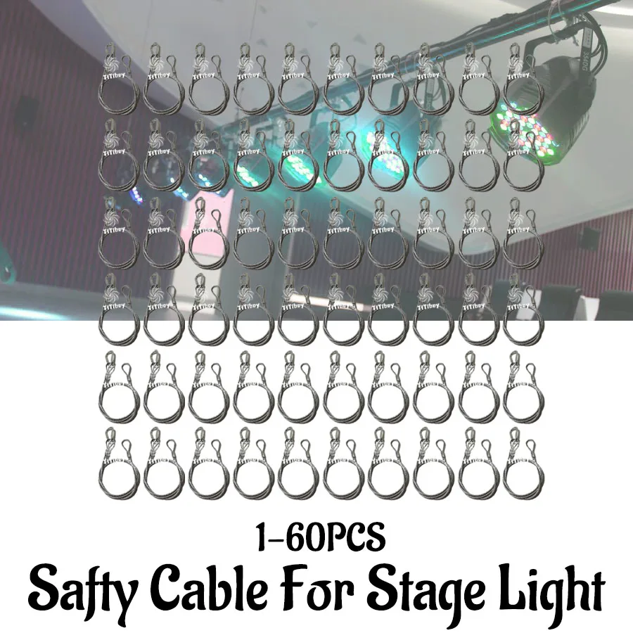 1-60 Cables Length Rope Stage Light Safety Cable Steel Wire For Disco Light LED Moving Head Par Light Effect DJ