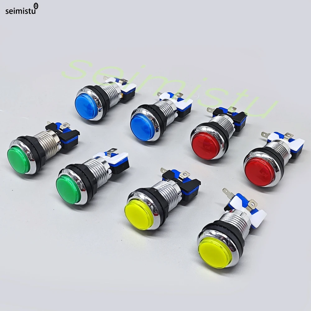 33mm Arcade-Taste Push-LED-Licht 12V Silber Überzogene Taste Für Arcade-Spiel Video Klaue Schaukel Maschine flipper DIY Teile – Detail 6