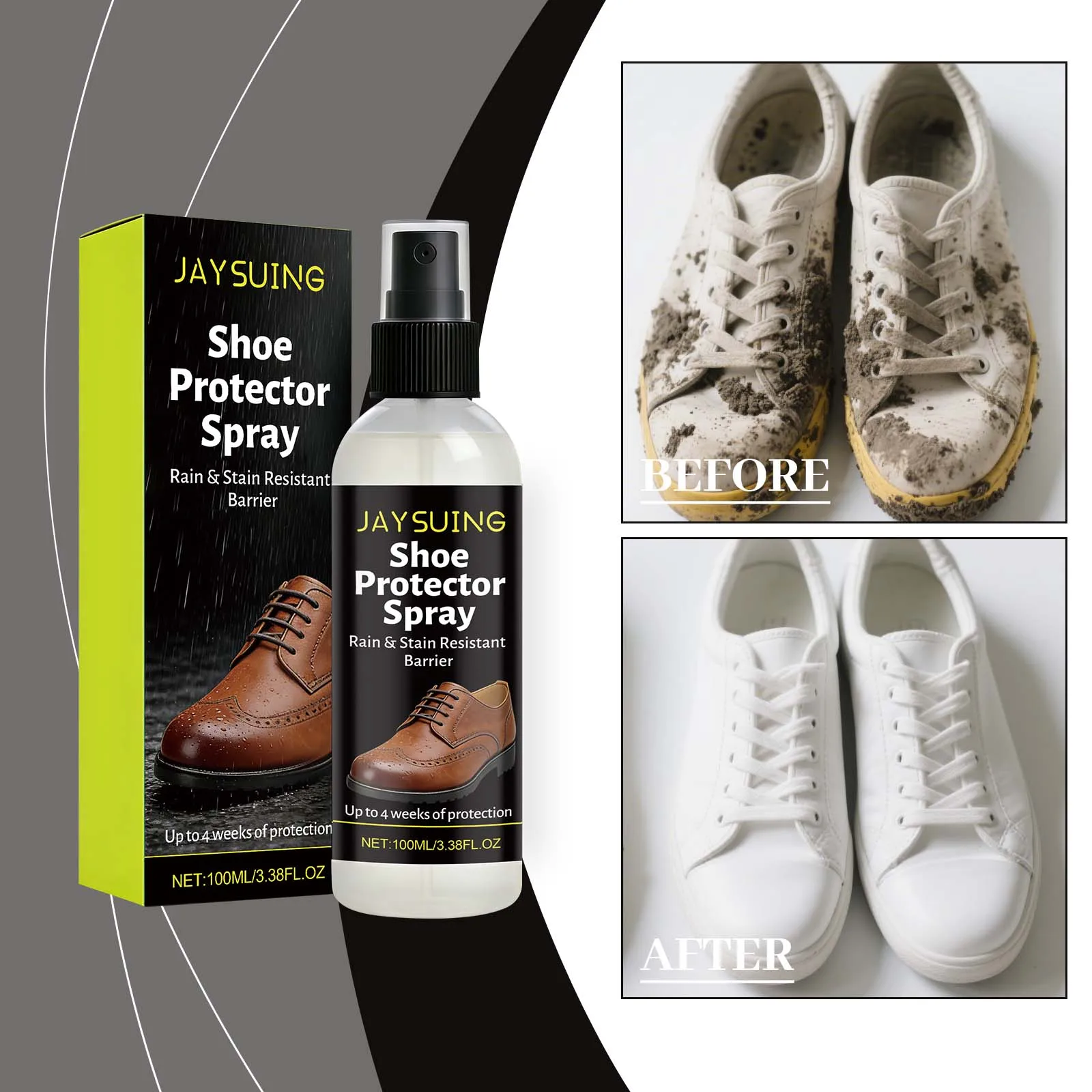 Shoe Waterproof Spray Sneaker Protector Nano Hydrophobic Coating Rain Repellent Anti Stain Dirt for Suede Leather Boots 100ml