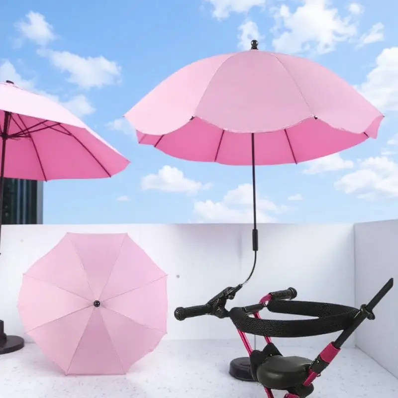

Pink Stroller Sun Umbrella Strong Frame Baby Cart Shade for Hot Weather Outdoor Walking Comfortable Infant Carriage
