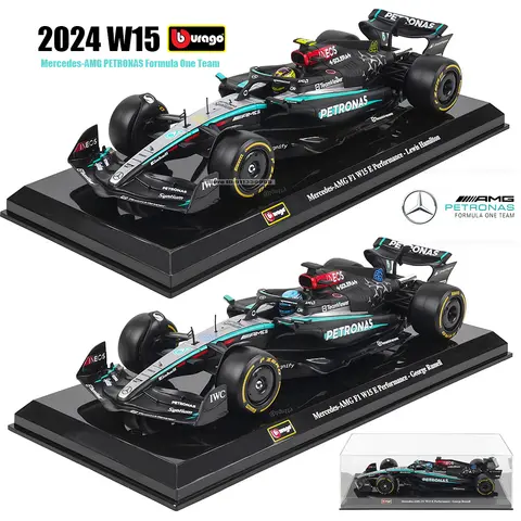 Bburago 1:24 2024 Mercedes-AMG W15 44# Hamilton 63# Russell Red Bull Ferrari McLaren F1 Alloy Super Toy Die cast car model