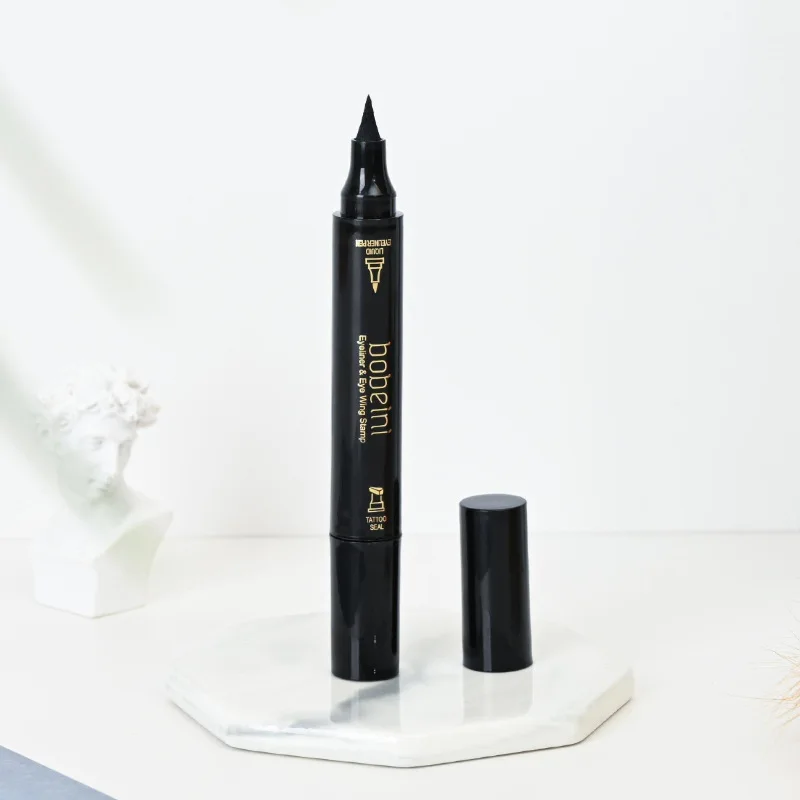 Eyeliner con penna a timbro nero non si mescola facilmente liscio e liscio Strumenti per il trucco per principianti e principianti semplici e ad asciugatura rapida 2 dimensioni
