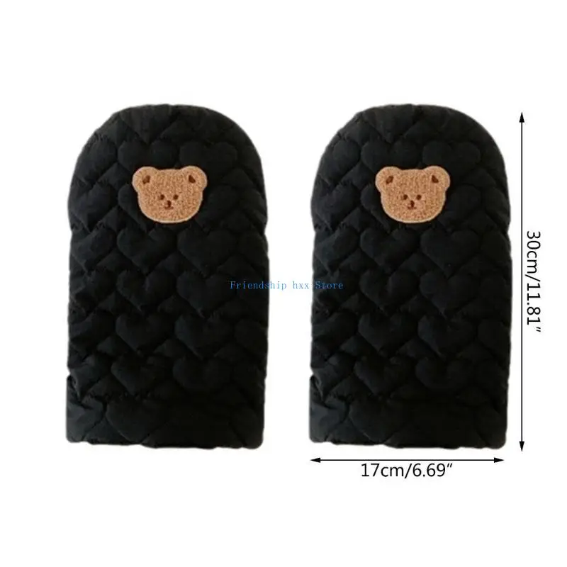 F1CB Hindproof Children Stroller Handmuffs في الهواء الطلق الرياضة القفازات اللطيفة الدب دافئ قفازات عربة الأطفال لموسم الشتاء