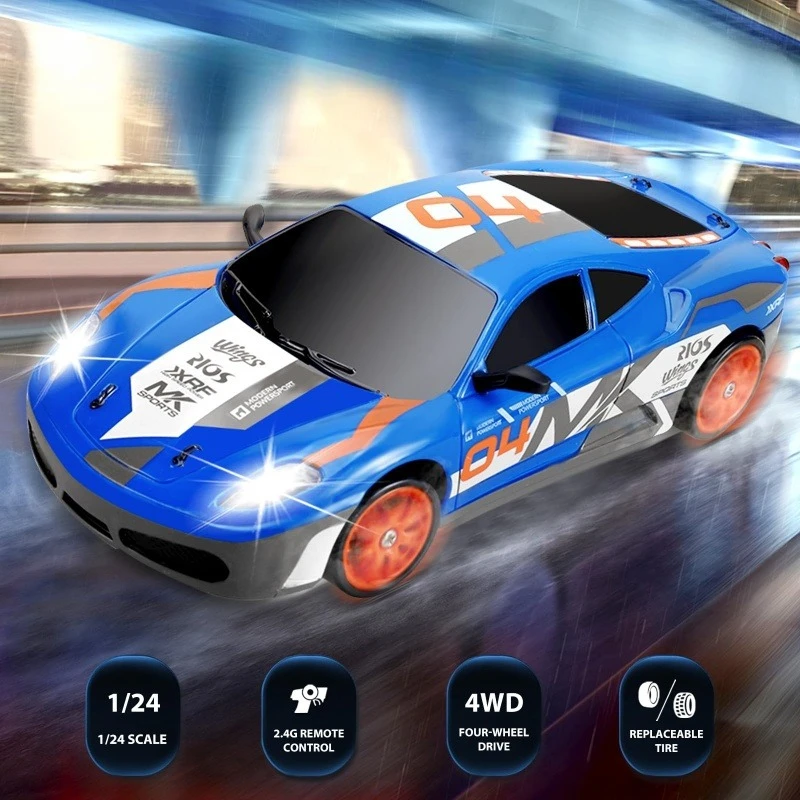 

Автомобиль с дистанционным управлением RC Drift 2,4 ГГц 4WD Высокоскоростная модель автомобиля со светодиодной подсветкой Drifting Tire Racing Спортивная игрушка для детей в подарок