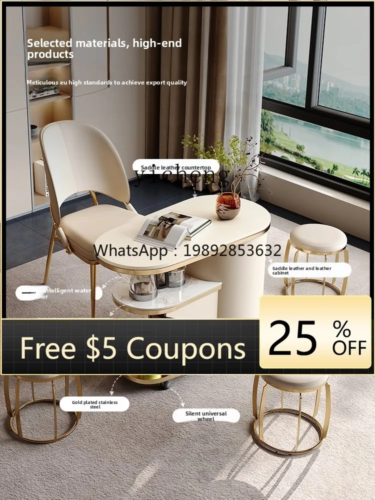 

Mobile Tea Table Tea Desk Balcony Home Small Apartment Rotatable Tea Cart
