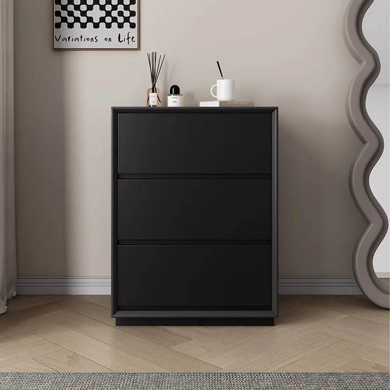 Solid wood chest of drawers Bedroom simple modern three or four chest of drawers Living room drawer storage cabinet Locker Bedsi