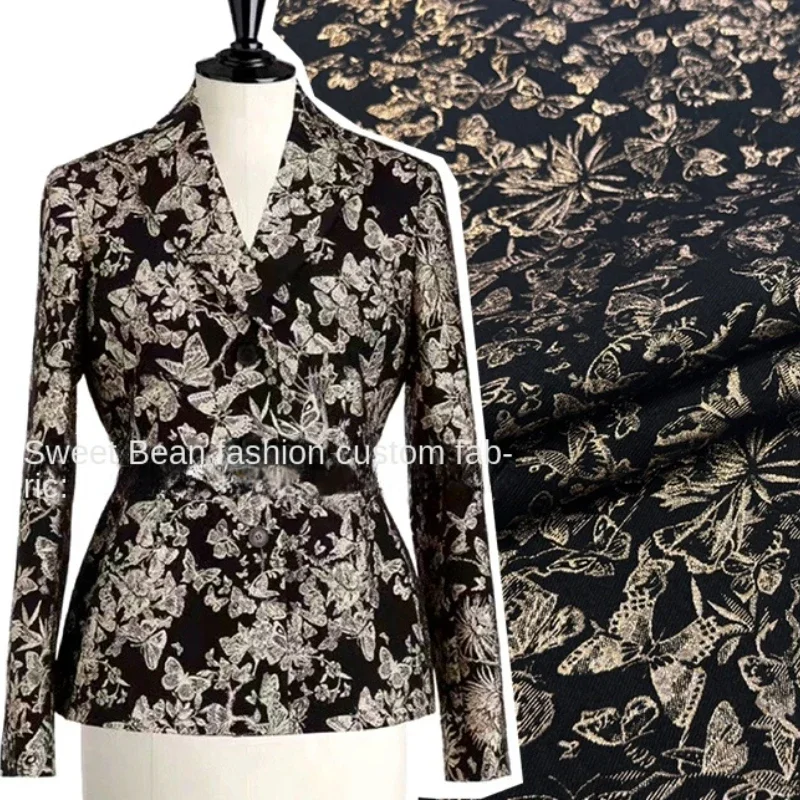 Metal Wire Woven Jacquard Fabric for Sewing Relief Flower Cloth Suit Jacket Windbreaker Set Fashion Clothing Wholesale